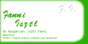 fanni isztl business card